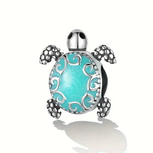 Jewelry - Silver and Blue Turtle Charm